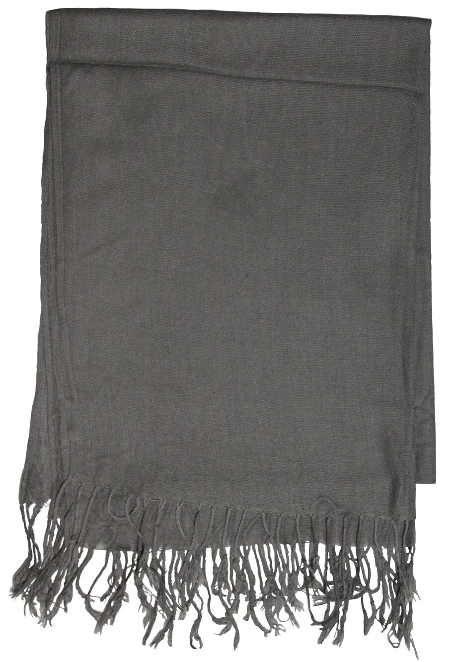 5769 Pashmina Scarf Beautiful Solid Colors - Grey